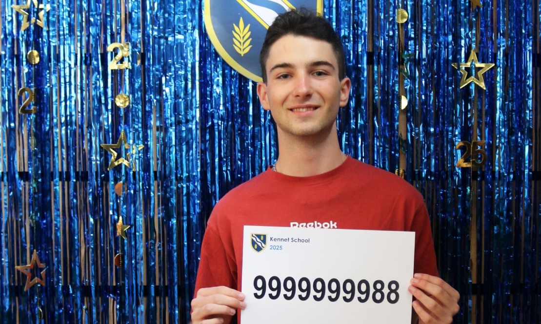 Year 11 Pupil from Kennet School celebrates GCSE results with 8 grade 9s and two grade 8s